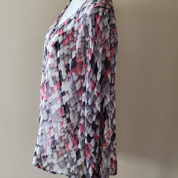 Liz Clairborne weave print blouse size 1X - Picture 4 of 6